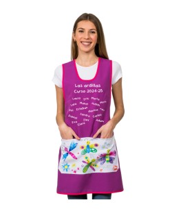 GREMBIULE MAESTRA FARFALLE VIOLA. REGALO MAESTRA