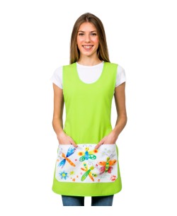 GREMBIULE MAESTRA FARFALLE PISTACCHIO