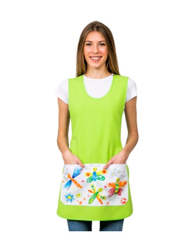 GREMBIULE MAESTRA FARFALLE PISTACCHIO