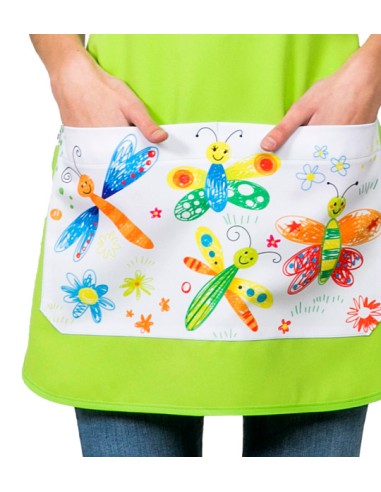 GREMBIULE MAESTRA FARFALLE PISTACCHIO