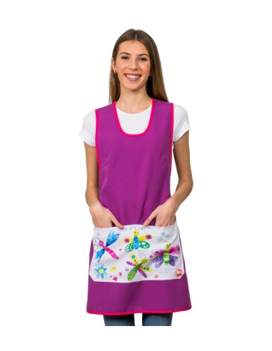 GREMBIULE MAESTRA FARFALLE VIOLA