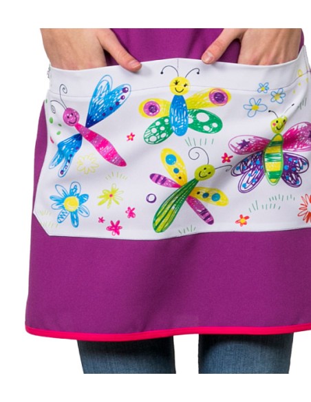 GREMBIULE MAESTRA FARFALLE VIOLA