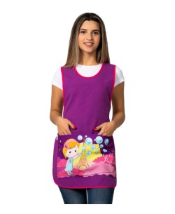 GREMBIULE BASIC BOLLE VIOLA. Camice e grembiule da insegnante