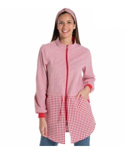 CAMICE MAESTRA VICHY ROSSO. Grembiule e vestito da insegnante