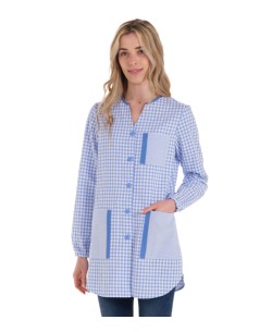 CAMICE MANICHE LUNGA AZZURRO. Camice, grembiule e vestito da insesgnante