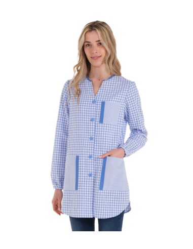 CAMICE MANICHE LUNGA AZZURRO. Camice, grembiule e vestito da insesgnante