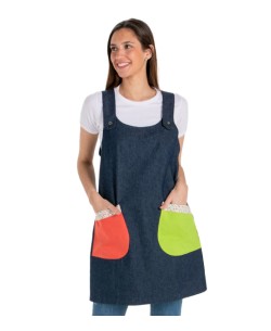 VESTITO MAESTRA JEANS A CONTRASTO. Grembiule e vestito da insegnante