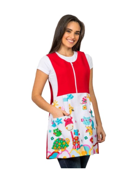 VESTITO MAESTRA ANIMALI COLORATI. Camici e grembiuli da insegnante