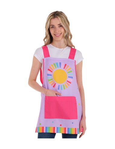 GREMBIULE PER INSEGNANTI CON STAMPA DI SOLE COLORATO
