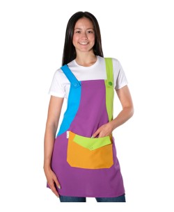 GREMBIULE INSEGNANTI MULTICOLORE. Colorato e comodo uso quotidiano.