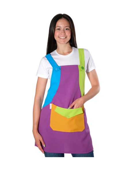 GREMBIULE INSEGNANTI MULTICOLORE. Colorato e comodo uso quotidiano.