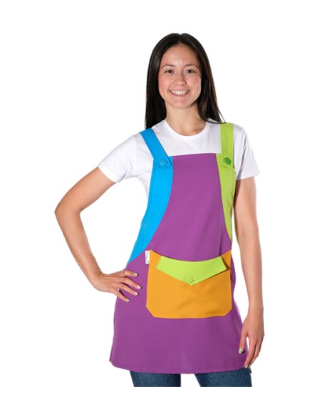 GREMBIULE INSEGNANTI MULTICOLORE. Colorato e comodo uso quotidiano.