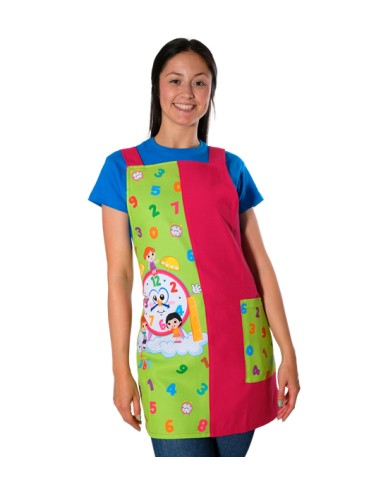 Grembiule colorato e divertente per insegnanti scuola Happy Clock