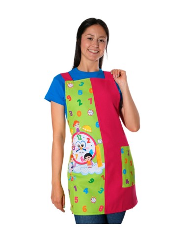 Grembiule colorato e divertente per insegnanti scuola Happy Clock