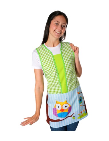 ESTOLA DE MAESTRA CON ESTAMPADO DE UN BÚHO APOYADO EN UNA RAMA