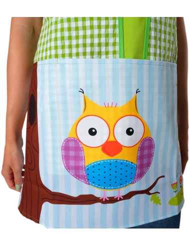 ESTOLA DE MAESTRA CON ESTAMPADO DE UN BÚHO APOYADO EN UNA RAMA