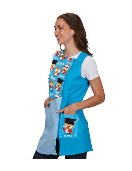 BATA SIN MANGAS BUHO OWL. Estolas batas y pichis para maestra