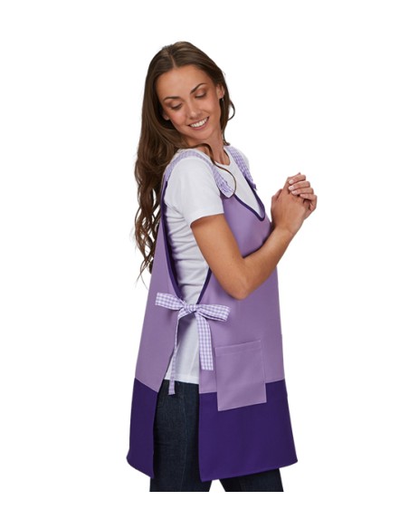 GREMBIULE PER INSEGNANTI REGOLABILE DI COLOR MALVA CON CINTURINI.