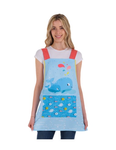 ESTOLA MAESTRA BALLENAS. Vestuario divertido para Maestras modernas