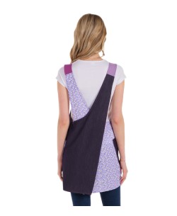 Grembiule FIORI INCROCIATI SULLA SCHIENA. Grembiule con tessuto denim elastico. 2