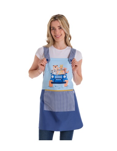 GREMBIULE DA INSEGNANTE JEEP ANIMALE - COSTUME DA MAESTRA DIVERTENTE