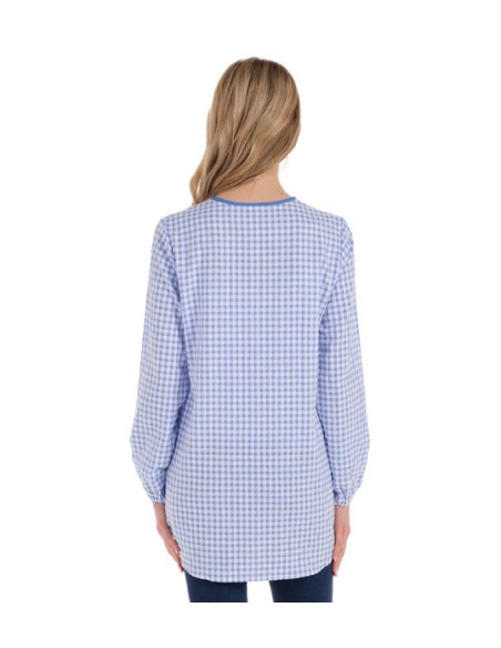CAMICE MANICHE LUNGA AZZURRO. Camice, grembiule e vestito da insesgnante