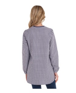 GREMBIULE MAESTRA M.L. QUADRI CERNIERA BLU SCURO 2