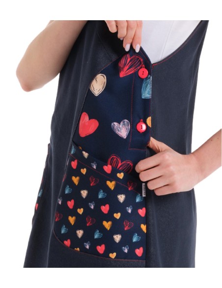 VESTITO DENIM CUORE COLORI. Acquista abiti da insegnante online