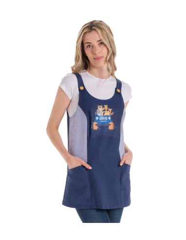 VESTITO INSEGNANTE CON STAMPA DIVERTENTE JEEP ANIMALI