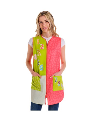 CAMICE DA MAESTRA SENZA MANICHE CON DIVERTENTI SILHOUETTE DI ANIMALI