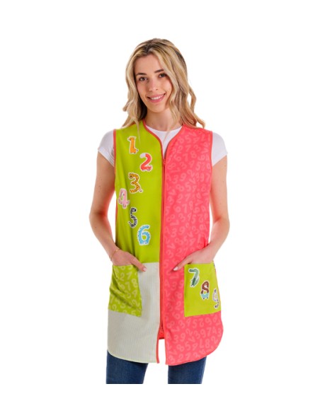 CAMICE DA MAESTRA SENZA MANICHE CON DIVERTENTI SILHOUETTE DI ANIMALI