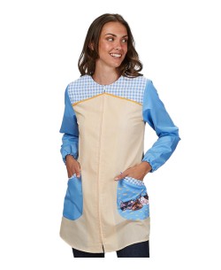 CAMICE MAESTRA DI FAUNA SELVATICA ELEGANTE TESSUTO A RIGHE GIALLE