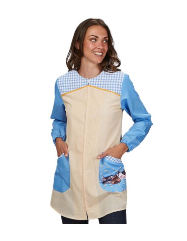 CAMICE MAESTRA DI FAUNA SELVATICA ELEGANTE TESSUTO A RIGHE GIALLE