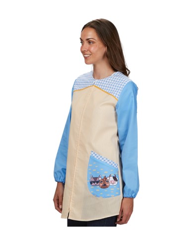 CAMICE MAESTRA DI FAUNA SELVATICA ELEGANTE TESSUTO A RIGHE GIALLE