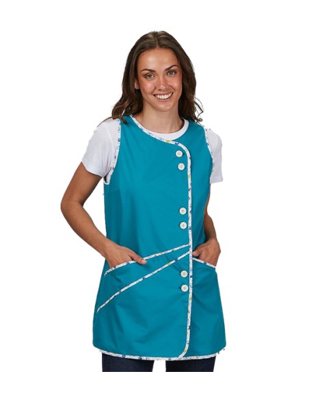 BLUSA DE MAESTRA SIN MANGAS FUNDKIDS. Con tejido orgánico y reciclado.