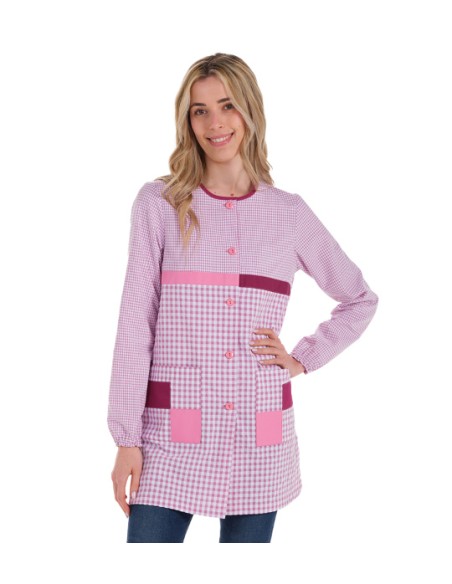 CAMICE MAESTRA QUADRETTI BLU NAVY.