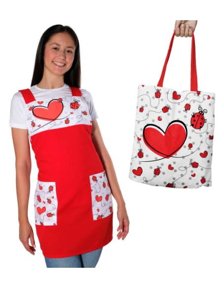 BOLSA DE MANO CORAZÓN MARIQUITAS. Complementos para maestras