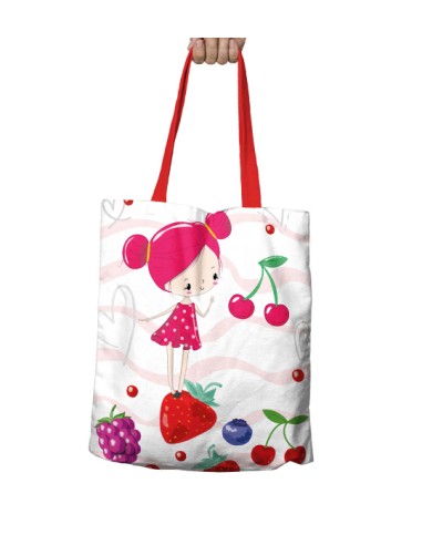 BOLSA DE MANO TARTA DE FRESA. Complementos y estolas para maestra