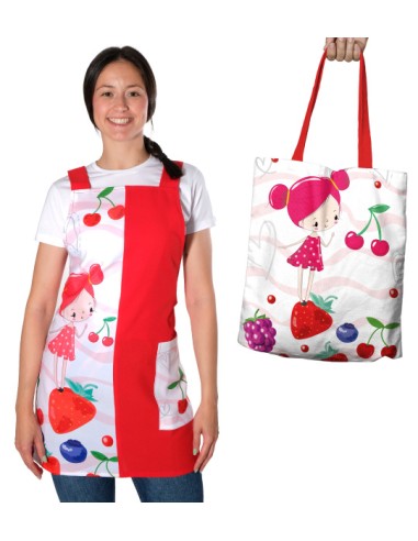 BOLSA DE MANO TARTA DE FRESA. Complementos y estolas para maestra