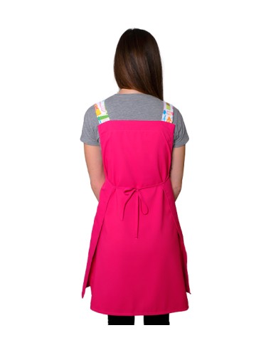 ESTOLA DE MICROFIBRA CON ESTAMPADO DE MATERIAL ESCOLAR DE COLOR FUCSIA