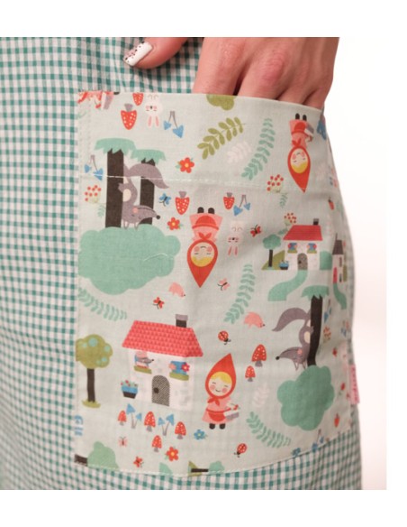 GREMBIULE MAESTRA CAPPUCCETO ROSSO