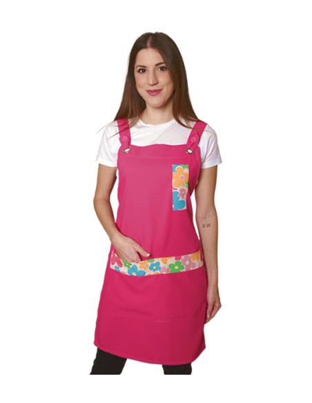 GREMBIULE FIORI FUXIA