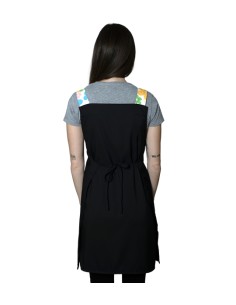 GREMBIULE FIORI DI COLORI NERA 2