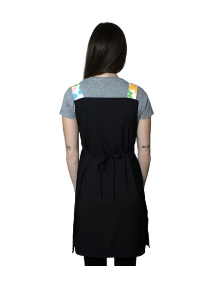 GREMBIULE FIORI DI COLORI NERA