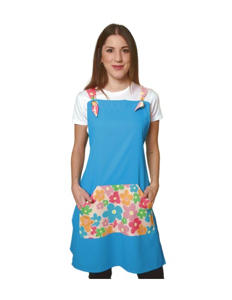 ESTOLA FLORES DE COLORES TURQUESA