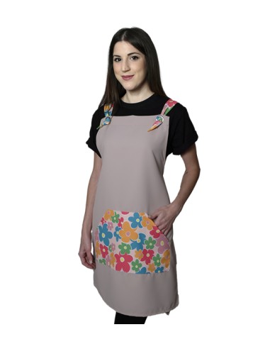 ESTOLA FLORES DE COLORES BEIGE