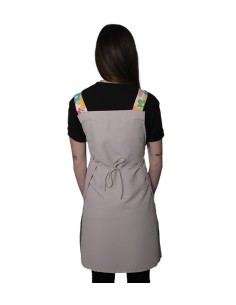 GREMBIULE FIORI DI COLORI BEIGE 2