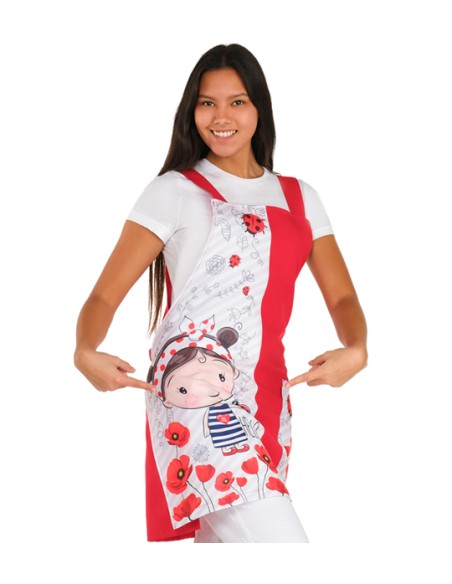 GREMBIULE INSEGNANTE BAMBINA PAPAVERO