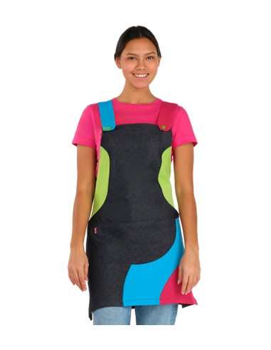 GREMBIULE MAESTRA DENIM MULTICOLORE