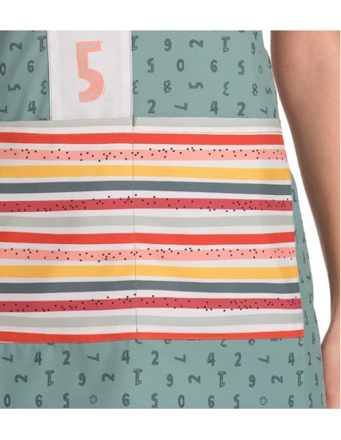 ESTOLA MAESTRA RAYAS Y NUMEROS. Batas y pichis para maestra